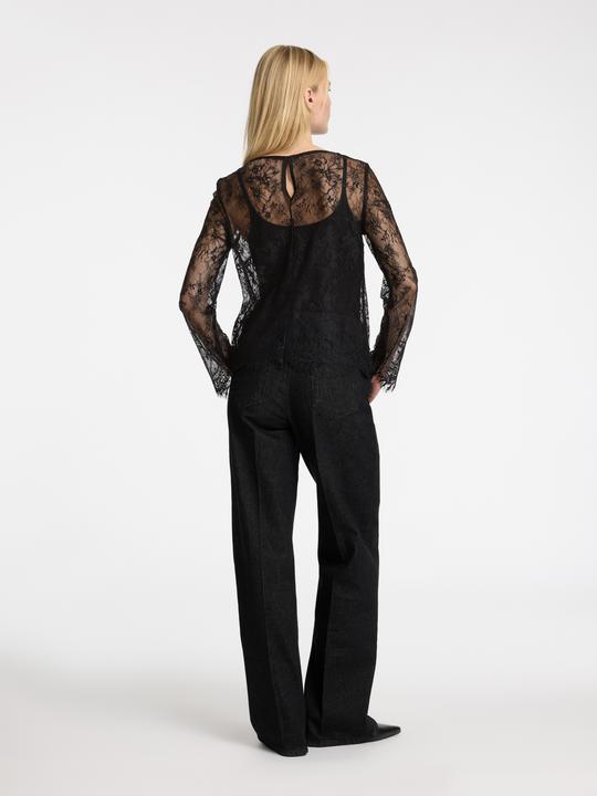 Image du produit Selected Femme Haut en dentelle avec manches longues (36)
