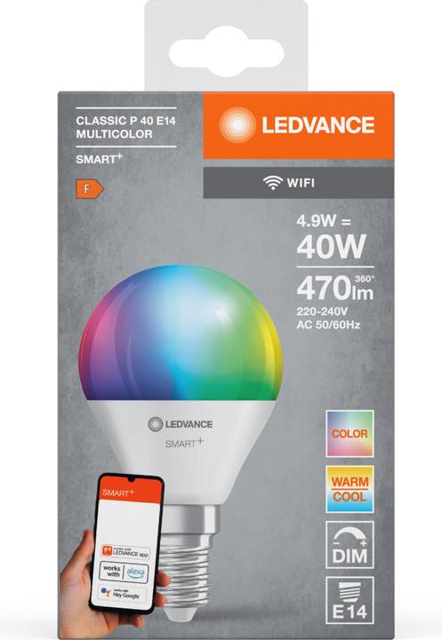 Produktbild Ledvance Smart+ Mini (E14, 4.90 W, 470 lm, 1 x, F)
