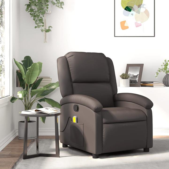 Immagine prodotto VidaXL Sedia da massaggio in vera pelle marrone scuro, colore