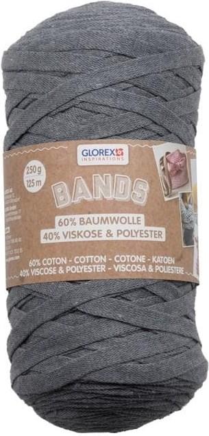 Glorex Bandes de macramé en laine 250 g, grises (125 m)