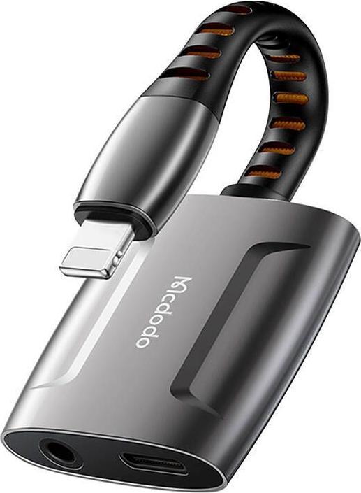 Produktbild Maono Lightning to Lightning + AUX 3.5mm mini jack adapter, Mcdodo CA-6340 (black) (Lightning, 3.5mm Klinke)