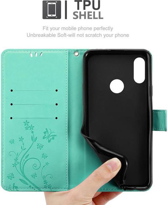 Actual product image Cadorabo Flower Book Cover (Huawei Y6 (2019))