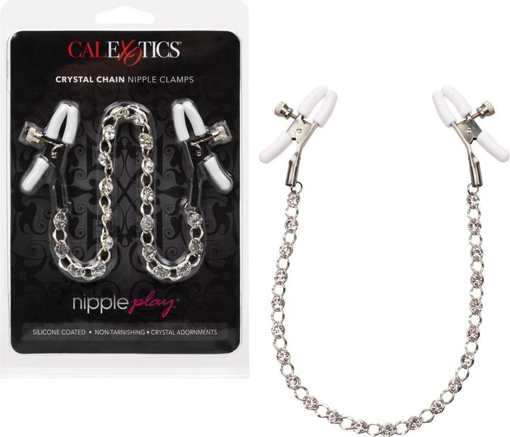 Actual product image CalExotics Crystal Chain Nipple Clamps