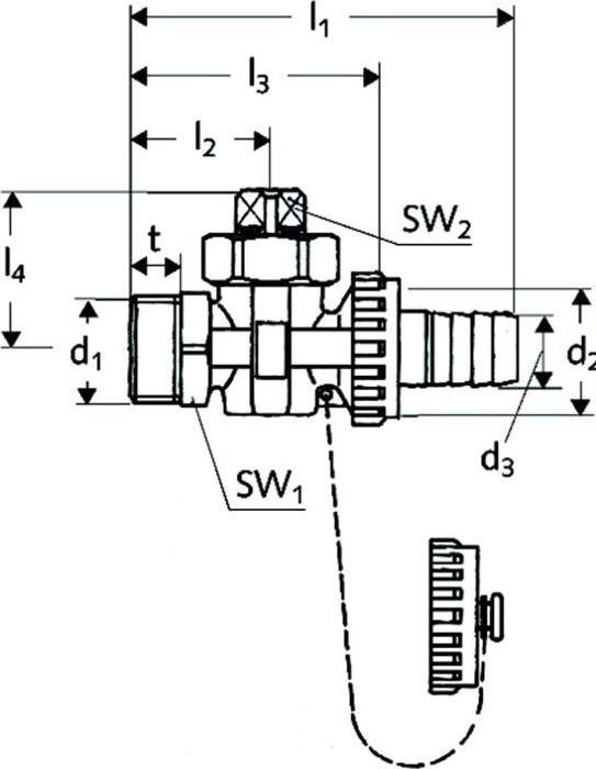 Produktbild Schell F+E-Kükenhahn m Schlauchverschr. 12,5 bar Messing 3/4Z