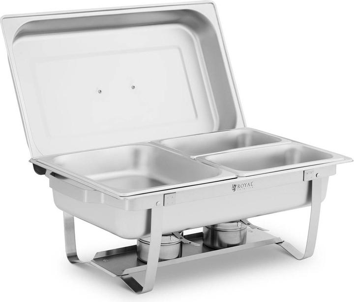 Produktbild Royal Catering Chafing Dish Warmhaltebehälter Rechaud Wärmebehälter 9 l 2 Brennstoffhalter