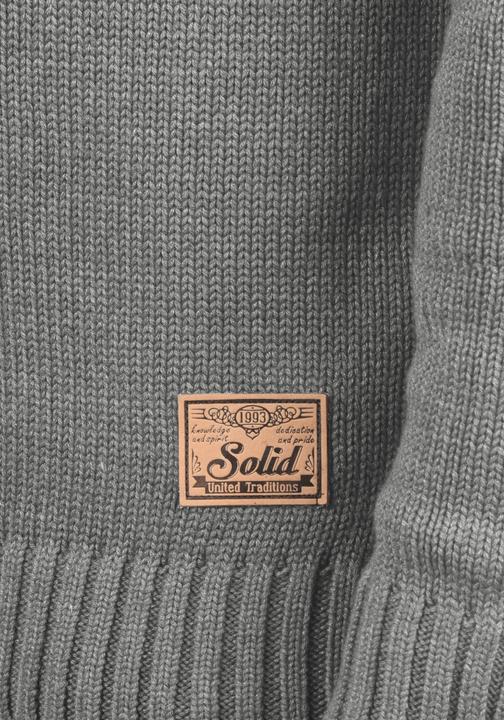 Actual product image Solid Poul Men's Cardigan Chunky Knit Jacket With Funnel Neck (XXL)