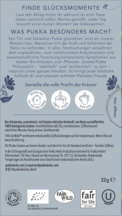 Produktbild Pukka Kamille, Vanille & Manuka-Honig (32 g)