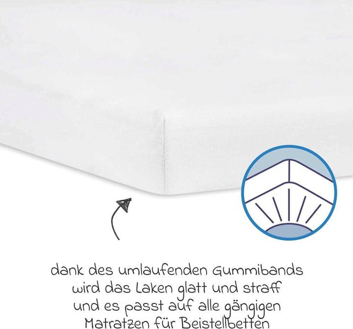 Image du produit Julius Zöllner Drap-housse en jersey pour lit d'appoint 50x100cm, Blanc (50 x 100 cm)