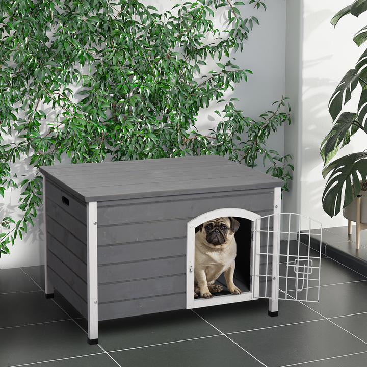 Produktbild PawHut Hundehütte mit Tür (Hundezwinger)