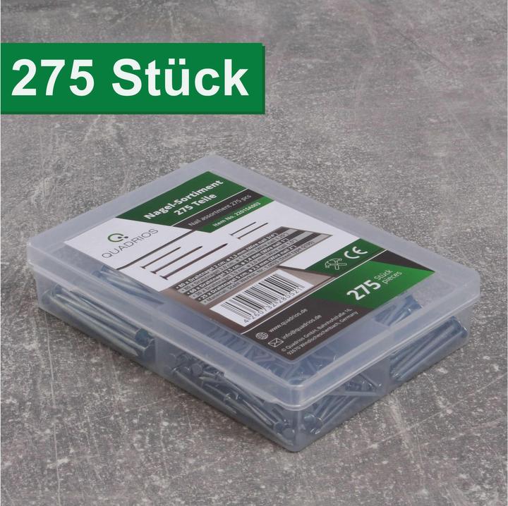 Produktbild Quadrios Stahlnägel-Sortiment 275 Teile (275 Stück, 2 mm)