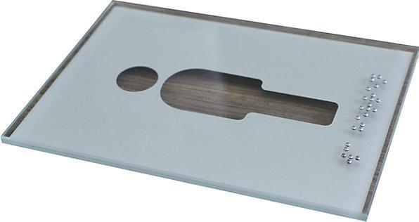 Actual product image Moedel Toilet door pictogram sign, Braille, H x W 148 x 105 mm