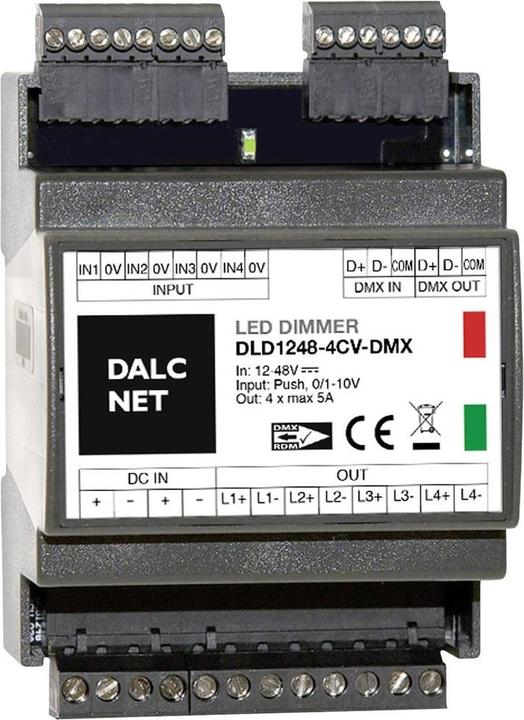 Dalcnet Variateur 12V-48V 5A CV DMX 4 sorties