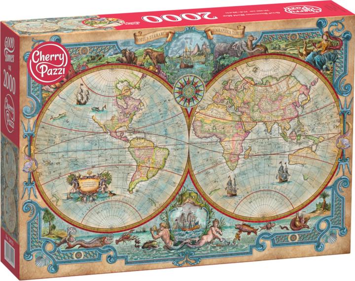 Actual product image Cherry Pazzi Puzzle 2000 pieces - Great Discoveries World Map (2000 pieces)