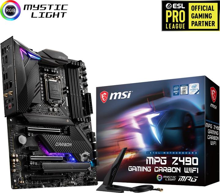 Actual product image MSI MPG Z490 Gaming Carbon Wifi (LGA 1200, Intel Z490, ATX)