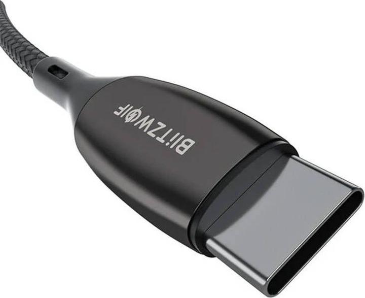 Actual product image BlitzWolf USB-C to USB-C cable BW-TC23, with display, 100W, 0.9m (black) (0.90 m, USB 3.2 Gen 1)