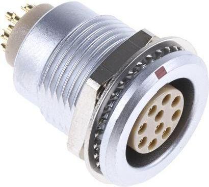 Image du produit Lemo Connecteur circulaire, 10 contacts, montage sur panneau, prise, femelle, IP50, 2B Series
