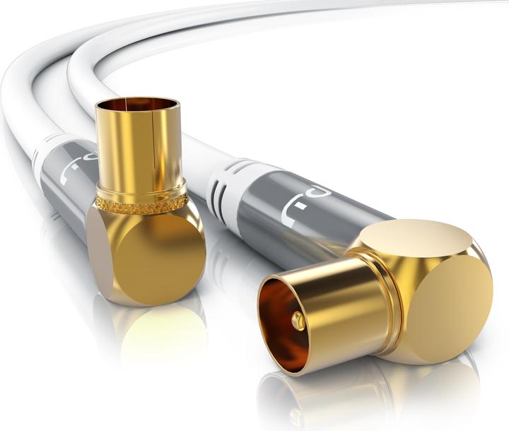 Immagine prodotto Primewire Cavo antenna 90° angolato | Cavo coassiale HDTV Premium 135dB / 75 Ohm | FullHD / 4k Ultra HD (85 dB, Cavi antenna)