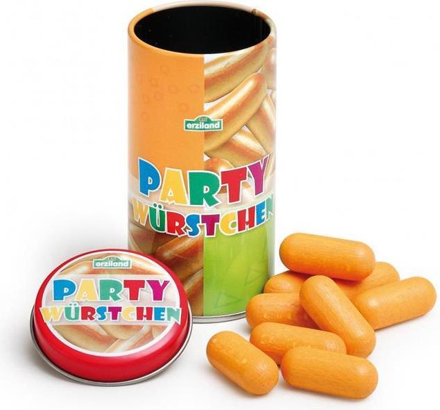 Erzi 15150 Party Sausages Toy in a Tin, Multicoloured