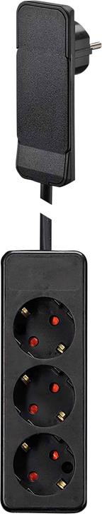 Actual product image NVB 104561 Multiple socket outlet black flat plug 1 pc. (3 x, 1.60 m)