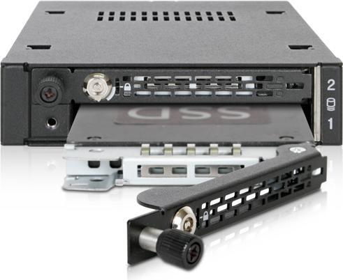 Actual product image Icy Dock MB492SKL-B 3.5in Case 2.5in HDD or SSD SAS SATAIII for industrial systems with dust cover....