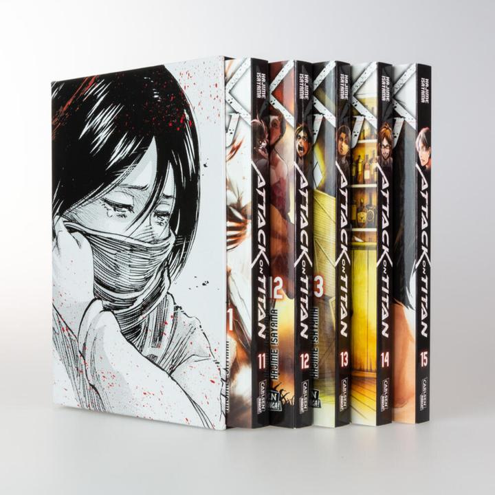 Produktbild Attack on Titan, Bände 11-15 im Sammelschuber mit Extra (Deutsch, Hajime Isayama, 2016)