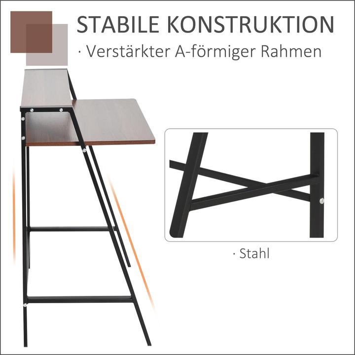 Produktbild Homcom Schreibtisch in Walnuss-Optik (84 x 45 x 85 cm)