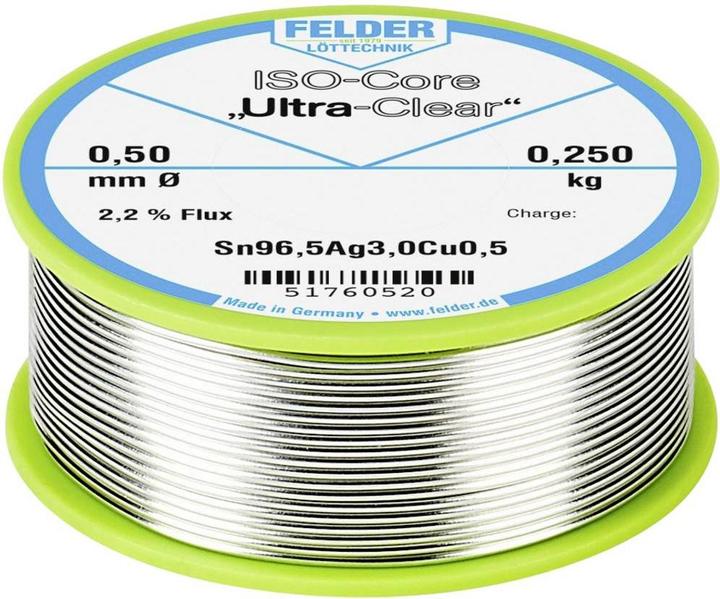 Image du produit Felder Lottechnik Ultra Clear, 0.25 kg, 0.5 mm (Kit de bobine de soudure)