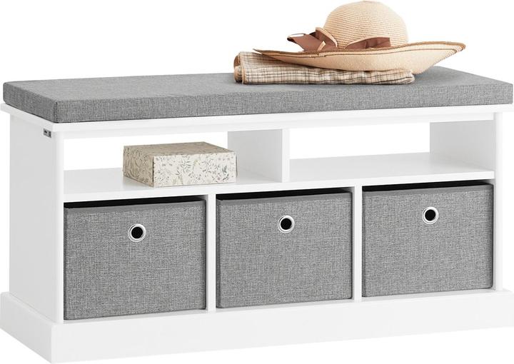 Produktbild SoBuy Sitzbank mit Körben (96 cm)
