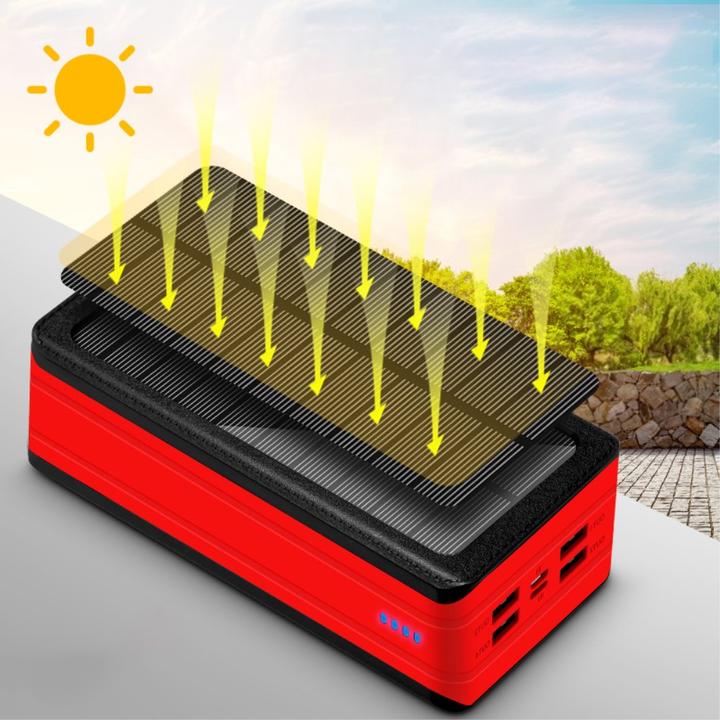 Image du produit Apfelkiste Banque d'énergie solaire extérieure LED 4x USB A (50000 mAh, 185 Wh)