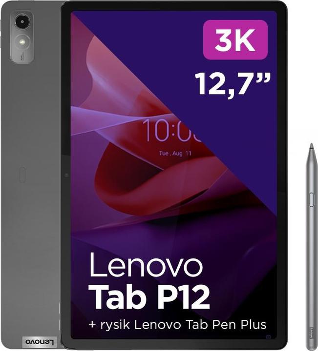 Immagine prodotto Lenovo Tab P12 (Solo WiFi, 12.70", 128 GB, Storm Grey)
