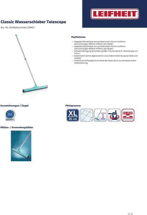 Produktbild Leifheit Classic Wasserschieber Teleskop (1 Stk.)