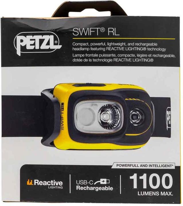 Image du produit Petzl E810AB00 SWIFT RL Lampe frontale, noir/jaune (1100 lm)
