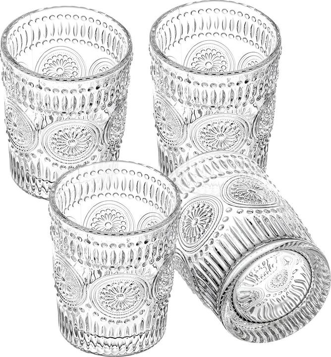 Produktbild Cheffinger Karaffe de Luxe / 4 Gläser Blumenmuster
