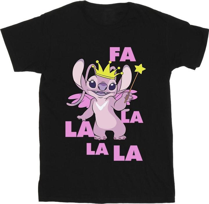 Actual product image Disney Girls Lilo & Stitch Angel Fa La La Cotton T-Shirt (104)