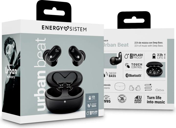 Actual product image Energy Sistem Earphones True Wireless Urban Beat Black (5 h, Wireless)