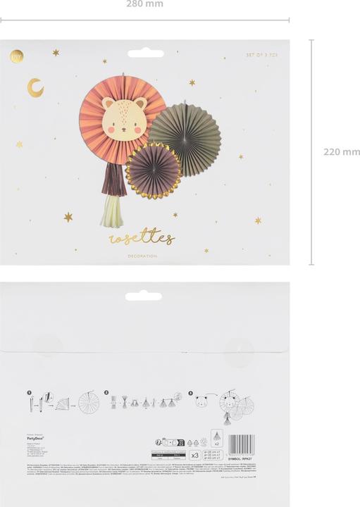Actual product image Partydeco Rosettes Lion 3 pieces
