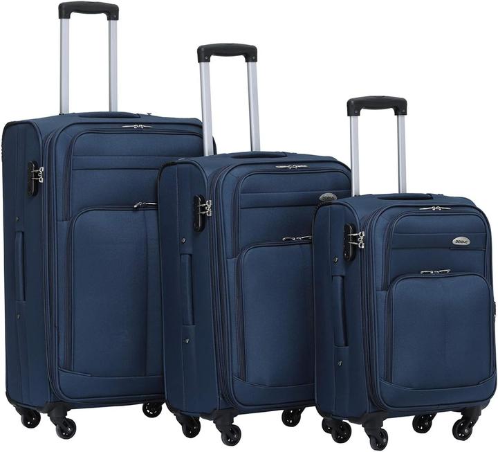 Produktbild Beibye 4 Rollen Reisekoffer 3tlg Blau Set (115 l, M (50 - 90l), L (90 - 115l), XL (ab 115l))
