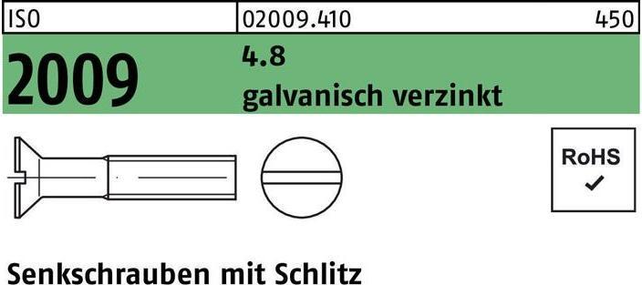 Productafbeelding Verzonken schroef ISO 2009 w.g. M 8 x 20 4,8 verzinkt (100 Schroeven per stuk)