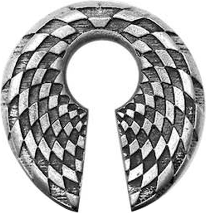 Produktbild Star Piercing Ohrgewicht Schlüsselloch silber kariert (Messing)