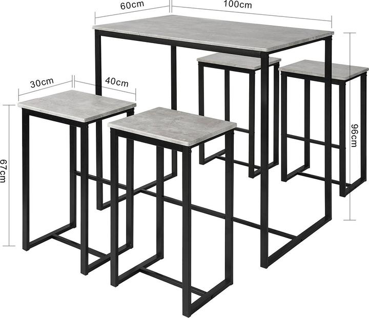 Actual product image SoBuy Bar table with 2 chairs (110 x 97 x 60 cm)