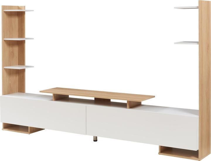 Actual product image En.Casa Fernsehschrank Rauki 233x31x141 cm Weiss/Eicheoptik