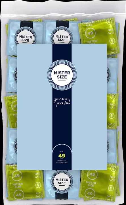 Productafbeelding Mister Size 49 mm condooms, 100 stuks, natuurrubberlatex, ultradun, met siliconen bevochtigd (100 Pcs.)