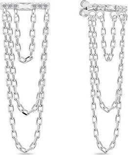 Produktbild Brilio Silver - Timeless chain earrings with zircons EA999W