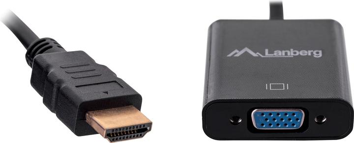 Produktbild Lanberg AD-0017-BK Videokabel-Adapter HDMI-A VGA (HDMI, VGA, 20 cm)