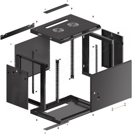 Produktbild Lanberg WF01-6409-00B Rack 9U Wandmontiertes Regal (9 HE, 19 Zoll Rack)