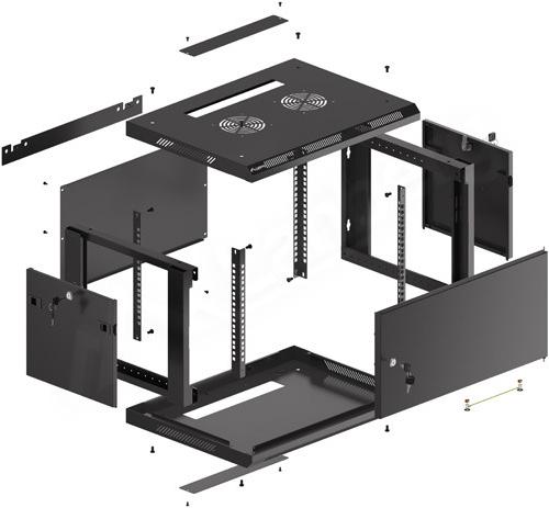 Actual product image Lanberg WF01-6406-00B Rack 6U Wall Mounted Shelf (6 RU, 19 inch rack)