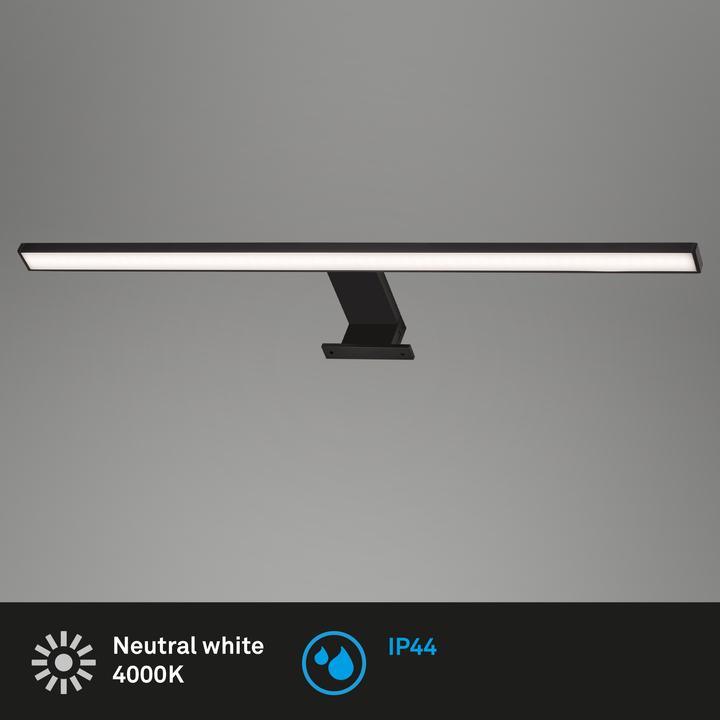 Actual product image Briloner LED mirror light, black, 1xLED platinum/8W (780 lm)