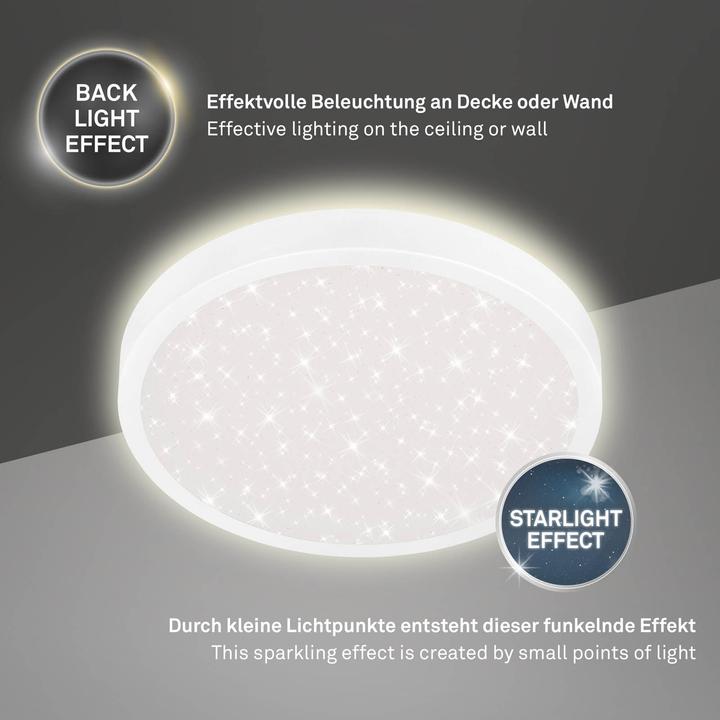 Immagine prodotto Briloner Plafoniera a LED con copertura a stella, bianco, 1xLED/24W (3000 lm)