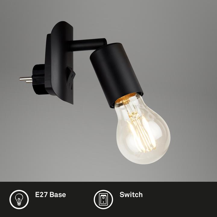 Immagine prodotto Briloner Lampada a spina, nero, 1xE27 escl. (E27)