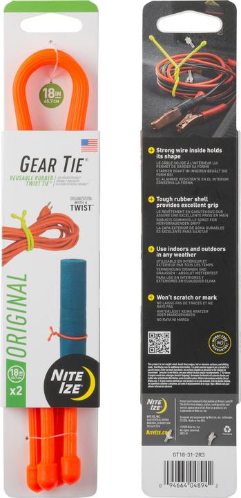 Nite Ize Gear Tie 18"/orange (Plastic cable ties, 457.20 mm, 1 pcs.)